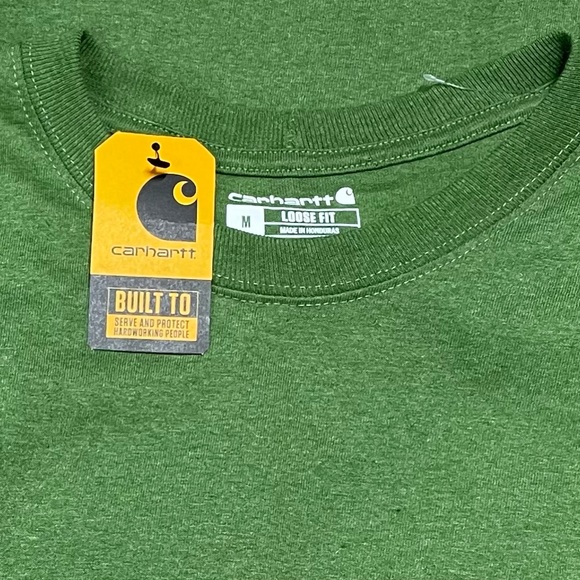 New Medium Carhartt Longsleeved Green Loose Fit Shirt Spellout - Picture 6 of 6